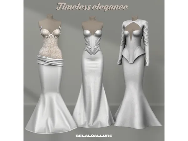 Alpha Timeless elegance wedding dress collection by Belaloallure - The Sims 4 Custom Content