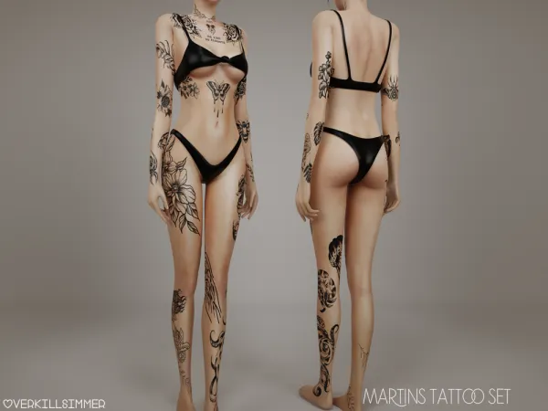 Mix Martins tattoo set - The Sims 4 Custom Content
