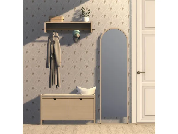 Alpha Hillmond Bench Hillmond Hat Rack Woody Floor Mirror - The Sims 4 Custom Content