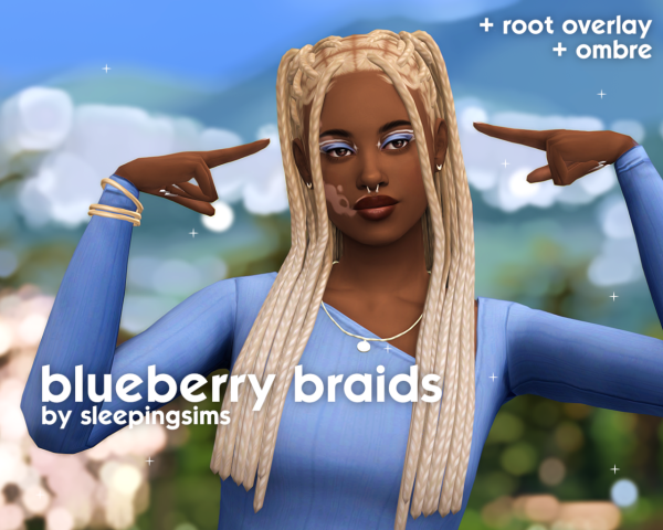 Maxis Match blueberry braids by simsfinds - The Sims 4 Custom Content