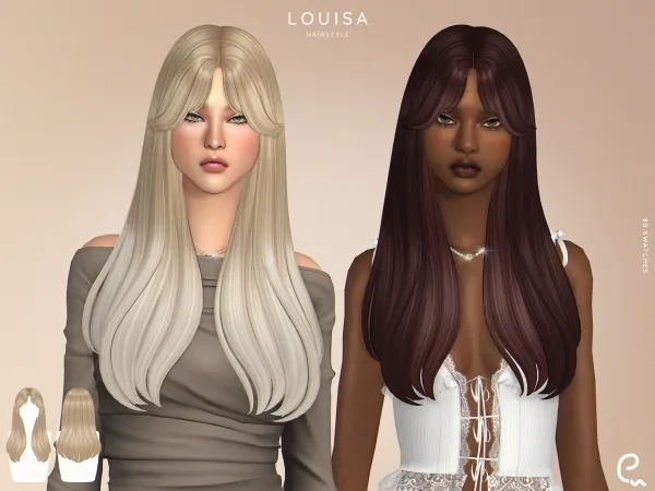 Maxis Match [EnriqueS4] Louisa Hairstyle - The Sims 4 Custom Content