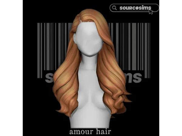 Maxis Match AMOUR HAIR by SOURCESIMS - The Sims 4 Custom Content