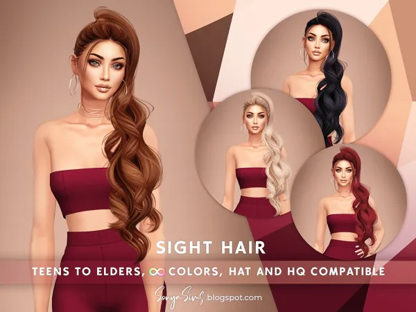 Alpha Sight Hair by SonyaSims - The Sims 4 Custom Content
