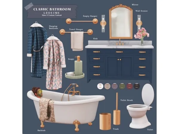 Mix Classic Bathroom - The Sims 4 Custom Content