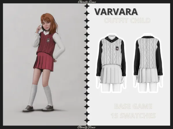 Alpha Varvara Outfit Child - The Sims 4 Custom Content