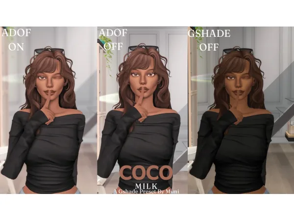 Mix Coco Milk Gshade Preset by Muni - The Sims 4 Custom Content
