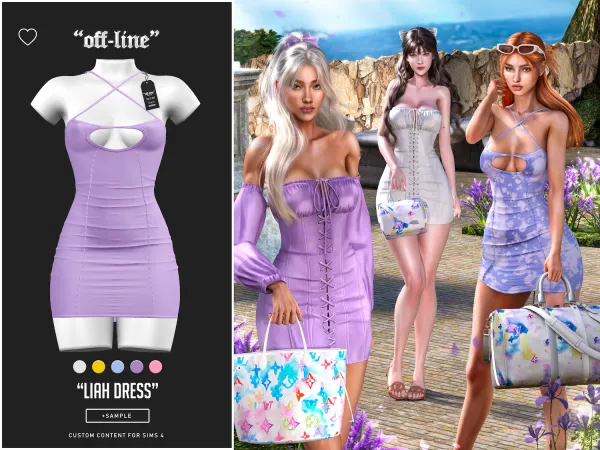 Alpha Off Line Liah Dress (Sample) - The Sims 4 Custom Content