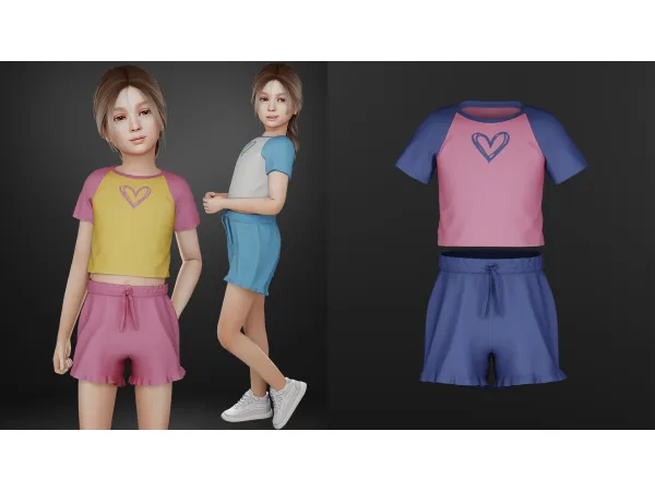 Alpha Evelyn T Shirt with Shorts by Talarian - The Sims 4 Custom Content