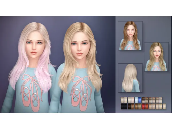 Alpha Nadine Hairstyle Child by Cazy - The Sims 4 Custom Content