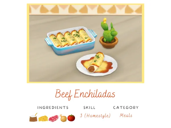 Maxis Match Beef Enchiladas by TianaSims - The Sims 4 Custom Content