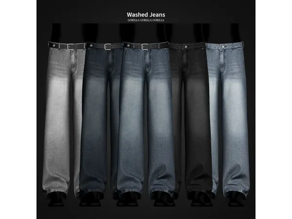 Alpha Washed Jeans by gorillax3 - The Sims 4 Custom Content
