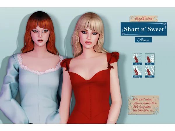 Maxis Match SHORT N' SWEET SET Please - The Sims 4 Custom Content