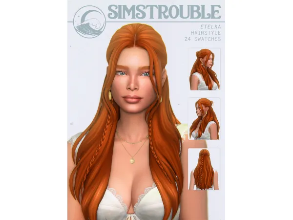 Maxis Match Etelka Hairstyle (6 Versions) by simstrouble - The Sims 4 Custom Content