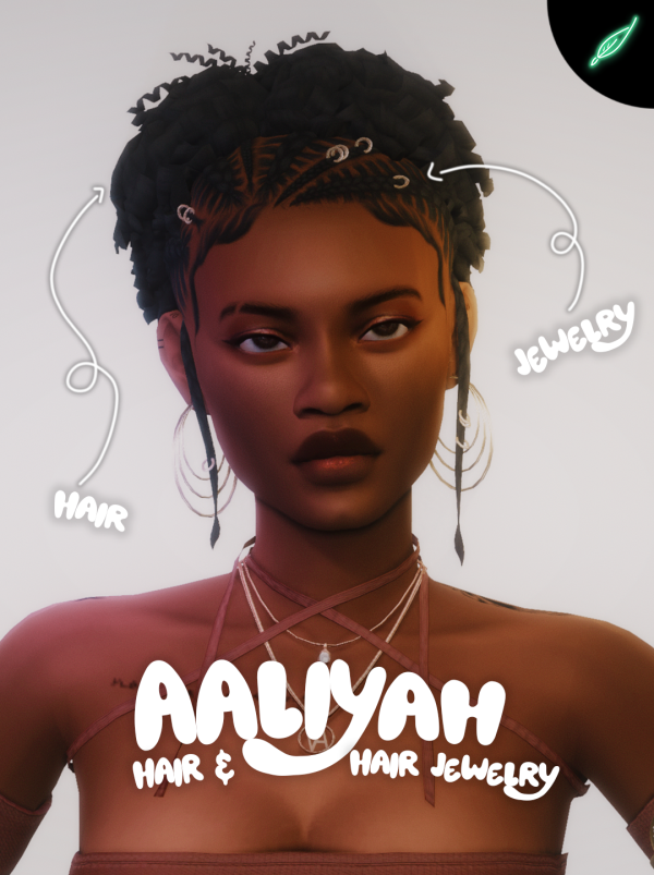 Maxis Match aaliyah hair hair jewelry by simsfinds - The Sims 4 Custom Content