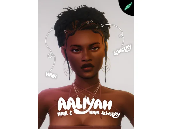 Maxis Match aaliyah hair hair jewelry by thatonegreenleaf - The Sims 4 Custom Content