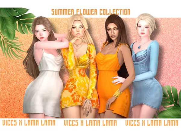 Maxis Match VICCS X LAMA LAMA SUMMER FLOWER COLLECTION - The Sims 4 Custom Content