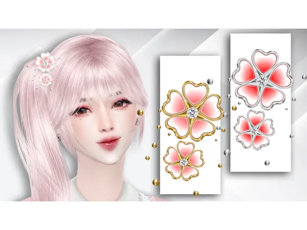 Alpha Rio Hair Flowers by Vivian Dang - The Sims 4 Custom Content