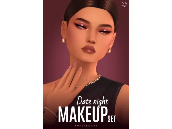 Maxis Match Date Night Makeup Set by TwistedCat - The Sims 4 Custom Content