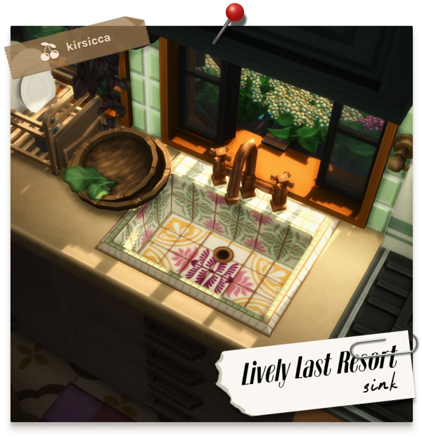 Maxis Match LIVELY LAST RESORT SINK by simsfinds - The Sims 4 Custom Content