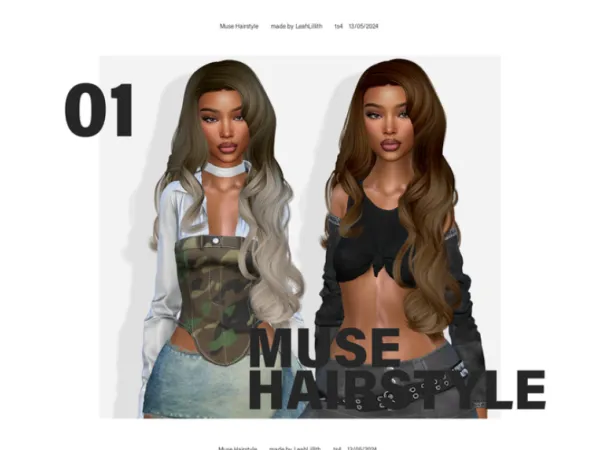 Alpha Muse Hairstyle by Leahlillith - The Sims 4 Custom Content