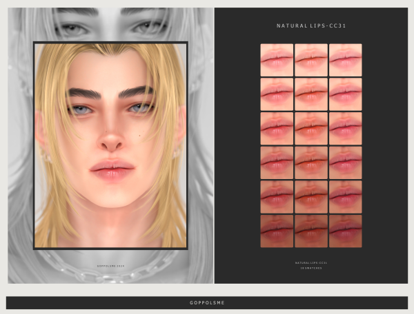 Alpha GPME GOLD Natural Lips CC31 by simsfinds - The Sims 4 Custom Content