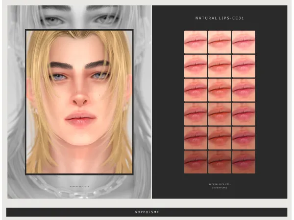 Alpha GPME GOLD Natural Lips CC31 - The Sims 4 Custom Content