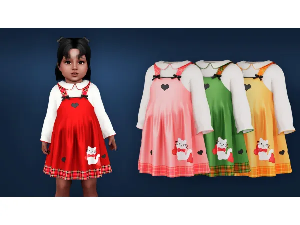 Alpha White Blouse Cat Sundress by MysteriousOo - The Sims 4 Custom Content
