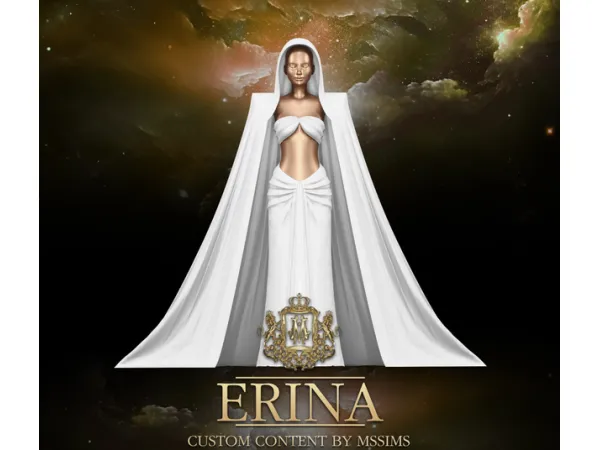 Alpha ERINA GOWN GOWN ACC by Mssims4 - The Sims 4 Custom Content
