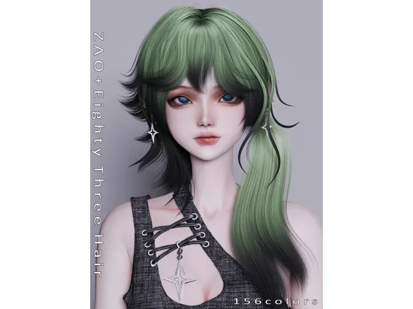 Alpha [ZAO] Eighty Three Hair - The Sims 4 Custom Content