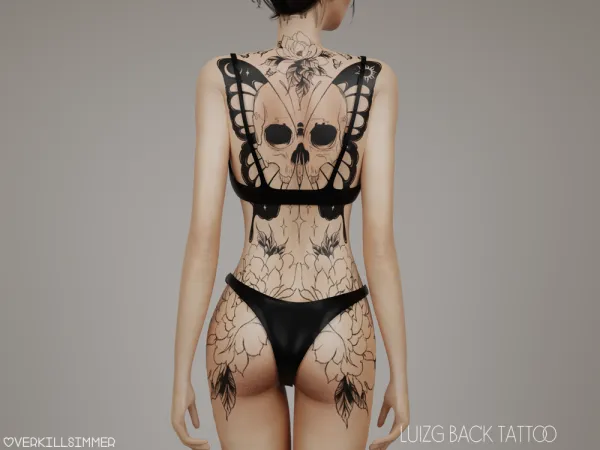 Mix LuizG back tattoo - The Sims 4 Custom Content