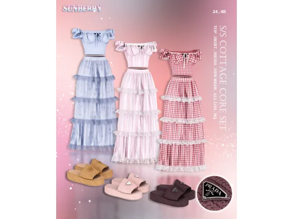 Alpha [SUNBERRY] SS Cottage Core SET - The Sims 4 Custom Content