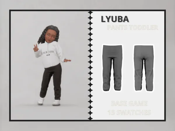 Alpha Lyuba Pants Toddler - The Sims 4 Custom Content