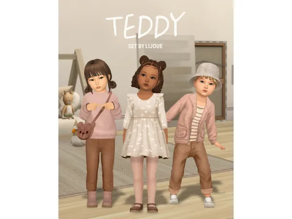 Maxis Match teddy set by LIJOUE - The Sims 4 Custom Content