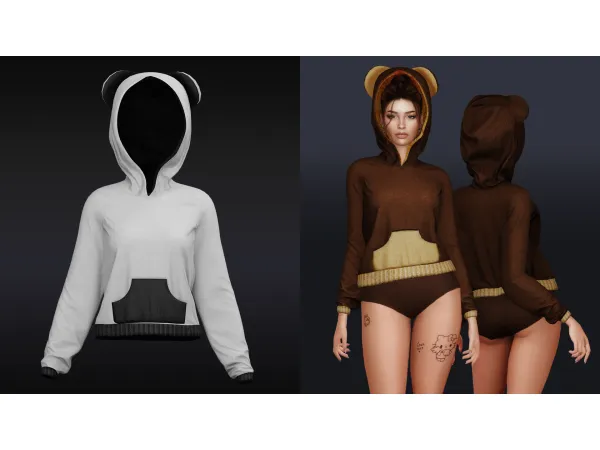 Alpha Bear (Sweater V1 Female Version) by Beto - The Sims 4 Custom Content