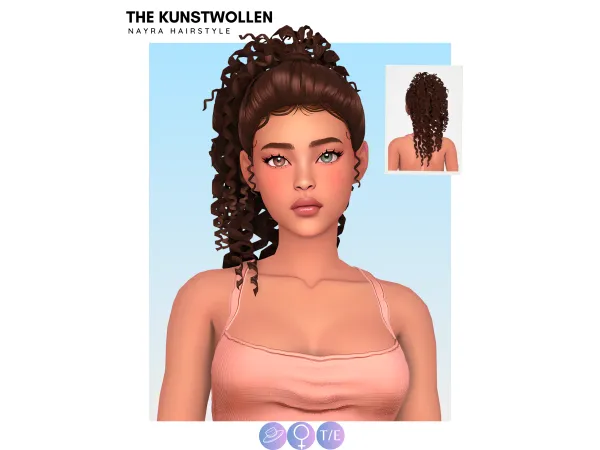 Maxis Match Nayra hairstyle by The Kunstwollen - The Sims 4 Custom Content