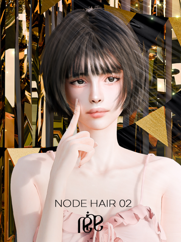 Alpha REINA NODE HAIR 02 by simsfinds - The Sims 4 Custom Content