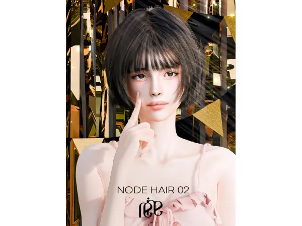 Alpha REINA NODE HAIR 02 - The Sims 4 Custom Content