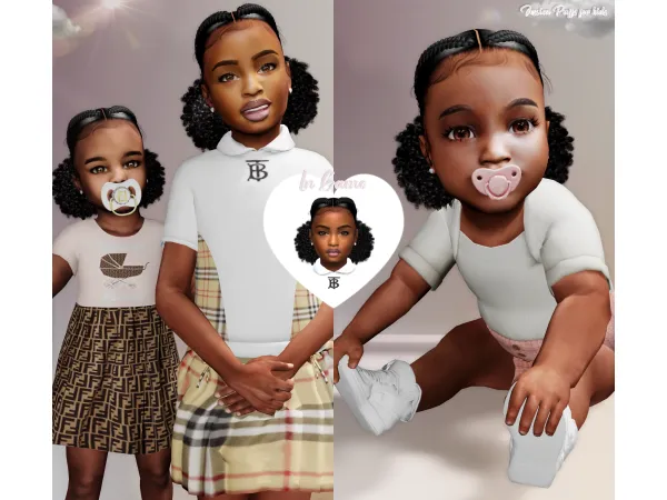 Alpha Jessica Puffs for Children by XxBlacksims - The Sims 4 Custom Content