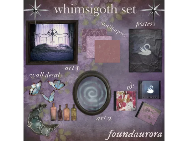 Alpha [foundaurora] whimsigoth set - The Sims 4 Custom Content