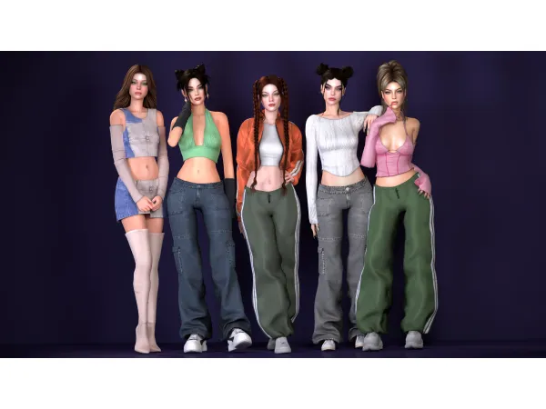 Alpha Y2k Clothing Collection by astya96 - The Sims 4 Custom Content