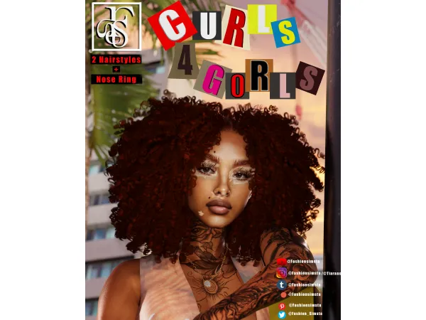 Alpha Curls 4 Gorls Nose Ring by FashionSimsta - The Sims 4 Custom Content