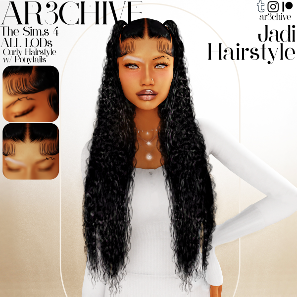 Alpha Jadi Hairstyle by simsfinds - The Sims 4 Custom Content
