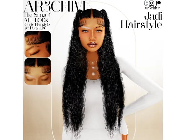 Alpha Jadi Hairstyle by ar3chive - The Sims 4 Custom Content