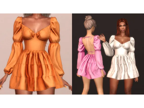 Alpha VALERIE Dress by Ali - The Sims 4 Custom Content