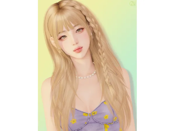 Alpha [JINO] HAIR N16 SOPHIA - The Sims 4 Custom Content