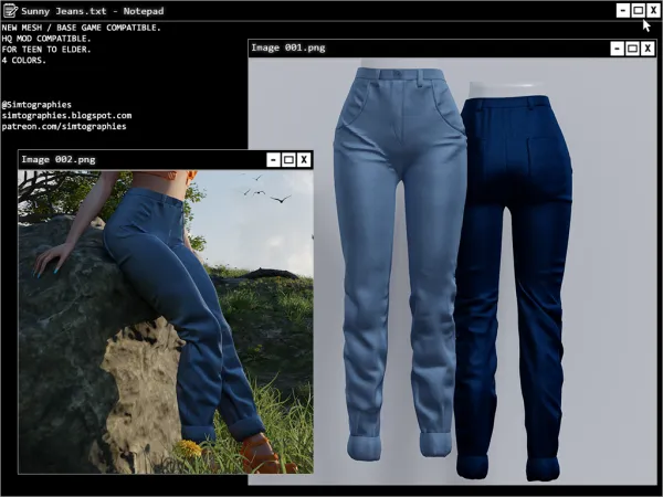 Alpha Sunny Jeans - The Sims 4 Custom Content