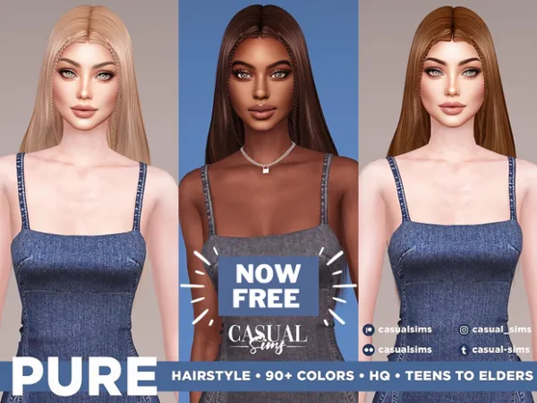 Alpha Pure Hairstyle by Casualsims - The Sims 4 Custom Content