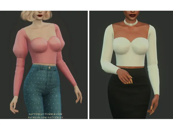 Maxis Match Top Bridget by satterlly - The Sims 4 Custom Content