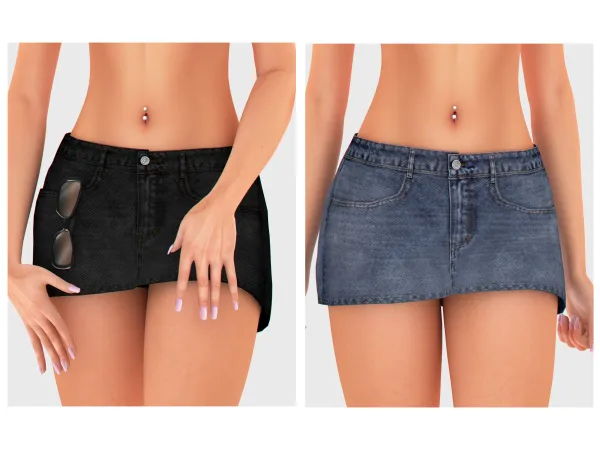 Alpha Missy Low Rise Jeans Skirt by BackTrack - The Sims 4 Custom Content