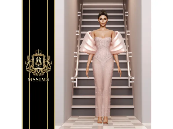 Alpha KYLIE DRESS DRESS ACC by MSSIMS - The Sims 4 Custom Content